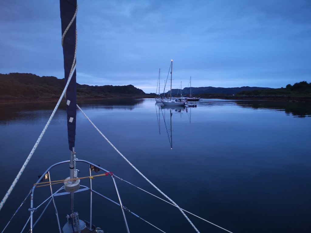 Anchored in Puilladobhrain - first test of the Knox