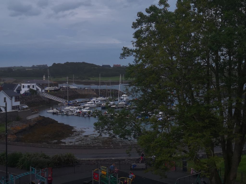 Looking down onto the marina